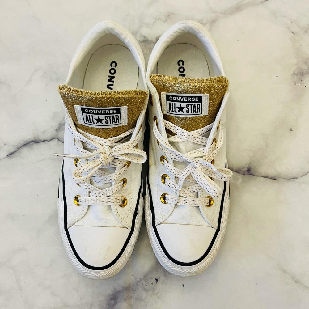 Converse Gold Glitter Tongue Chucks